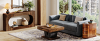 Console Table, 63 Inches Narrow Sofa Entryway Table with 2-Tier Storage Shelf for Living Room, Rustic Brown