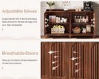 57" Buffet Cabinet with Storage, Walnut Farmhouse Sideboard Cabinet with Doors & Shelves for Dining Room, Kitchen, Living Room
