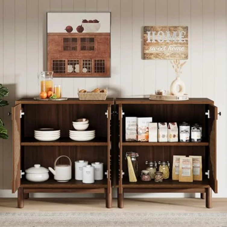 Sideboard Buffet Cabinet, 55" Storage Cabinet with Shelves and Doors, Modern Credenzas for Kitchen, Living Room, Dining Room, R