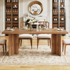 63-inch Dining Table for 4-6, Farmhouse Kitchen Table with Large Tabletop, Rectangular Dinner Eating Table for Dining